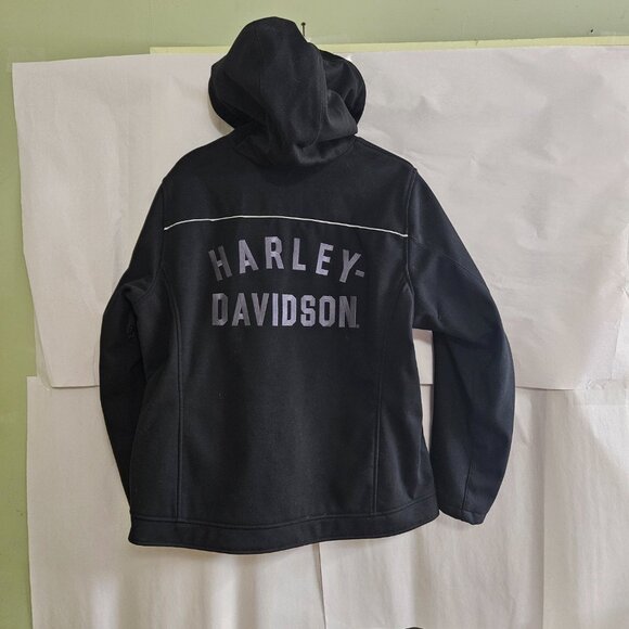 Harley-Davidson Women's Deflector Hooded Riding Fleece Jacket, Black 98112-23VW - Picture 2 of 8